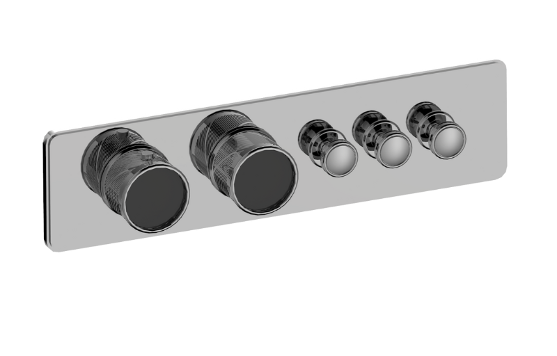 Graff G-18013HBQ-T Riva Traditional 3-Button Paired Knob Oblique Knurl Horizontal Trim - Parent