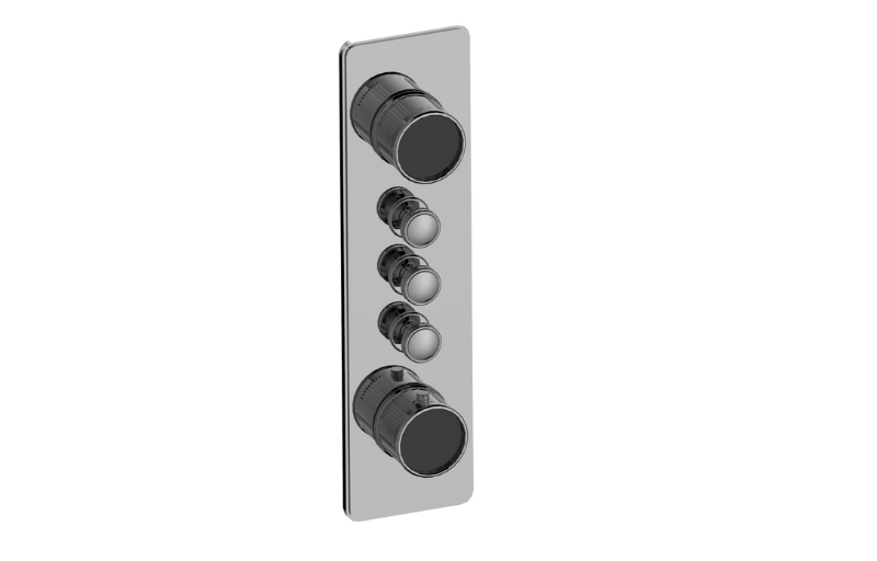 Graff G-18013VAF-T Riva Traditional 3-Button Split Knob Fluted Knurl Vertical Trim - Parent