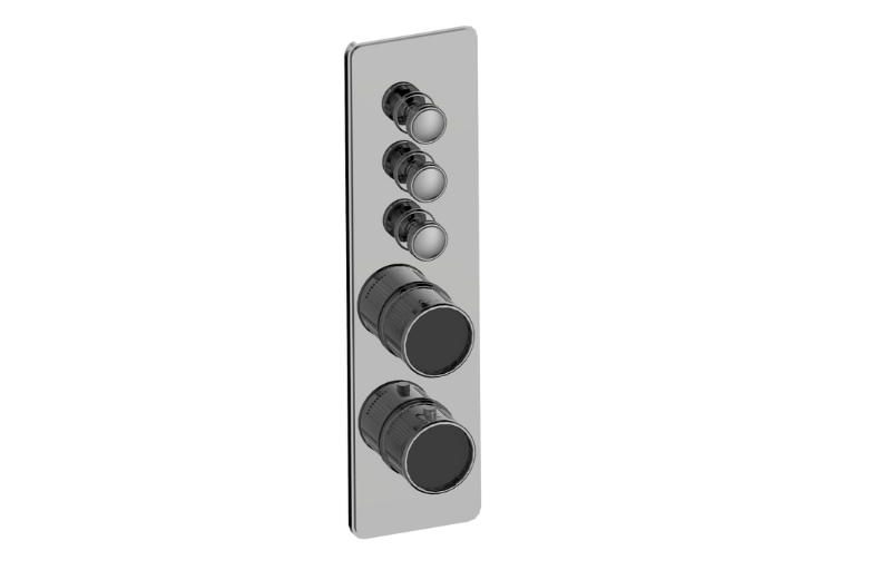 Graff G-18013VBF-T Riva Traditional 3-Button Paired Knob Fluted Knurl Vertical Trim - Parent