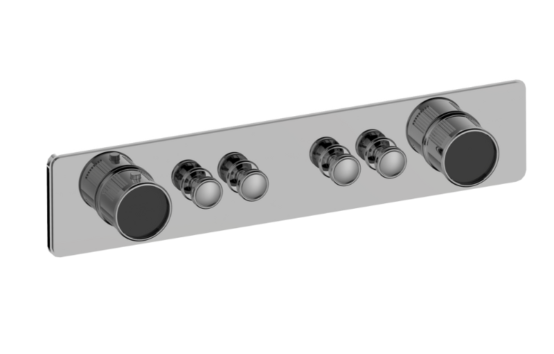 Graff G-18014HAF-T Riva Traditional 4-Button Split Knob Fluted Knurl Horizontal Trim - Parent