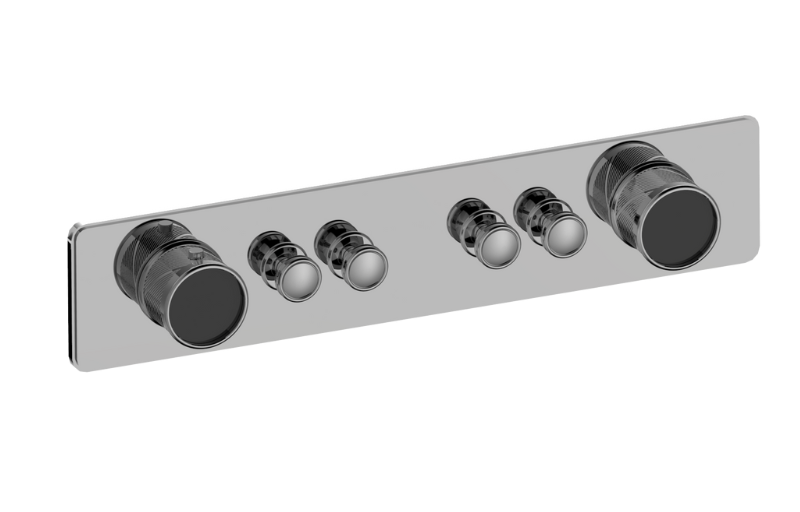 Graff G-18014HAQ-T Riva Traditional 4-Button Split Knob Oblique Knurl Horizontal Trim - Parent