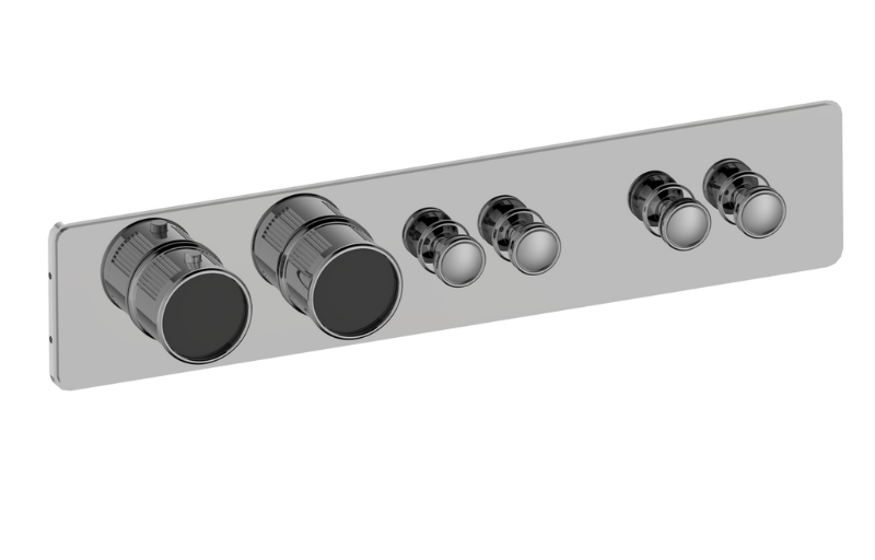 Graff G-18014HBF-T Riva Traditional 4-Button Paired Knob Fluted Knurl Horizontal Trim - Parent