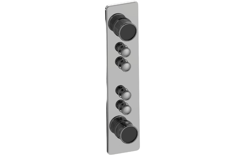Graff G-18014VAD-T Riva Traditional 4-Button Split Knob Diamond Knurl Vertical Trim - Parent