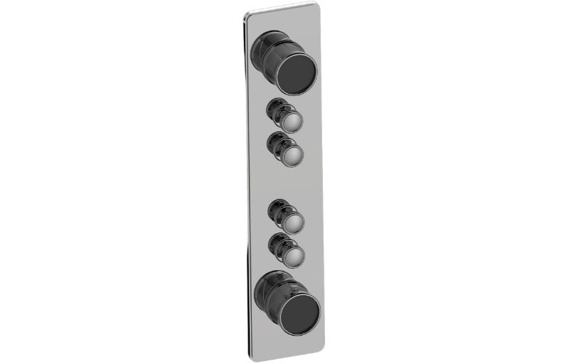 Graff G-18014VAQ-T Riva Traditional 4-Button Split Knob Oblique Knurl Vertical Trim - Parent