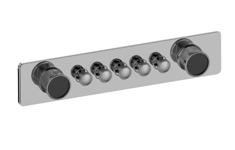 Graff G-18015HAQ-T Riva Traditional 5-Button Split Knob Oblique Knurl Horizontal Trim - Parent