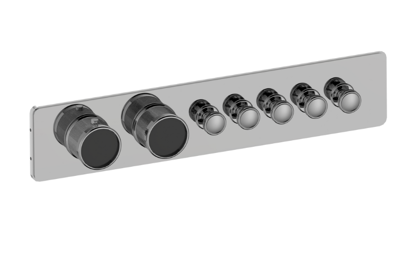 Graff G-18015HBD-T Riva Traditional 5-Button Paired Knob Diamond Knurl Horizontal Trim - Parent