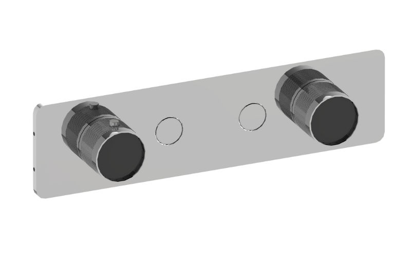 Graff G-18022HAD-T Riva Contemporary 2-Button Split Knob Diamond Knurl Horizontal Trim - Parent