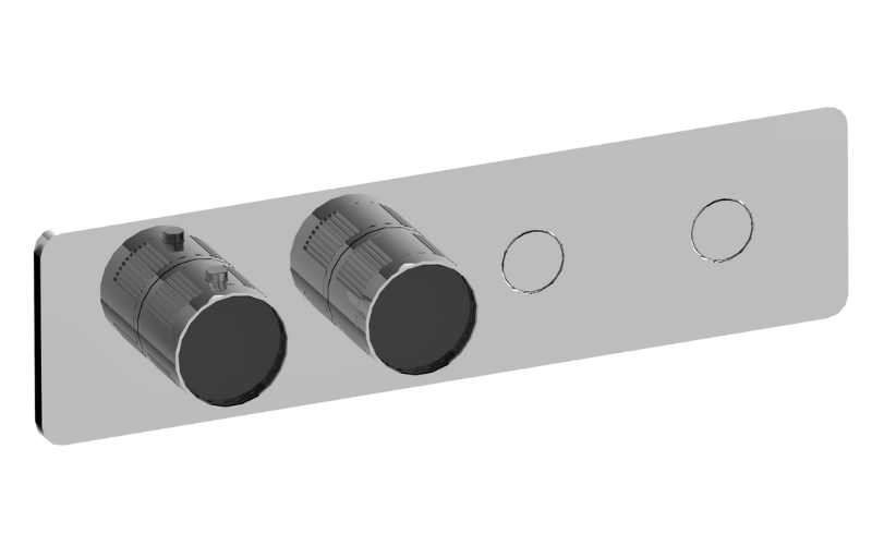 Graff G-18022HBF-T Riva Contemporary 2-Button Paired Knob Fluted Knurl Horizontal Trim - Parent
