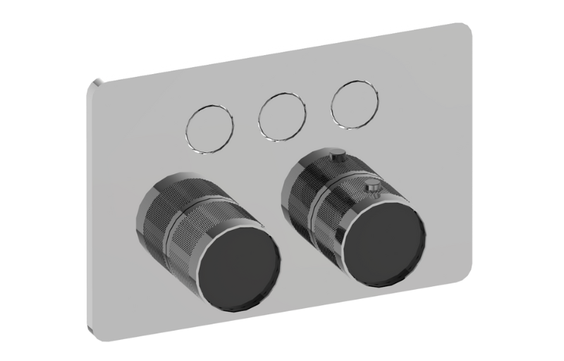 Graff G-18023CCD-T Riva Contemporary 3-Button Diamond Knurl Compact Trim - Parent