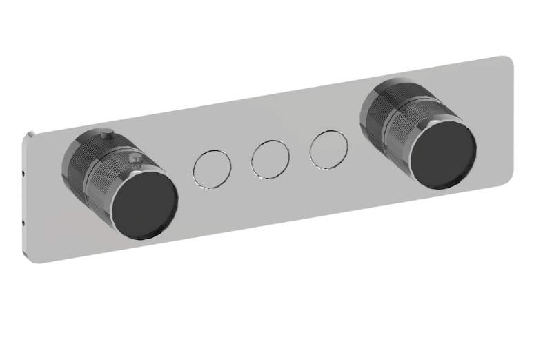 Graff G-18023HAD-T Riva Contemporary 3-Button Split Knob Diamond Knurl Horizontal Trim - Parent
