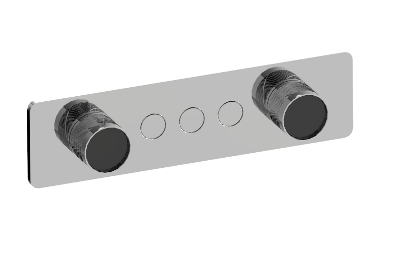 Graff G-18023HAQ-T Riva Contemporary 3-Button Split Knob Oblique Knurl Horizontal Trim - Parent