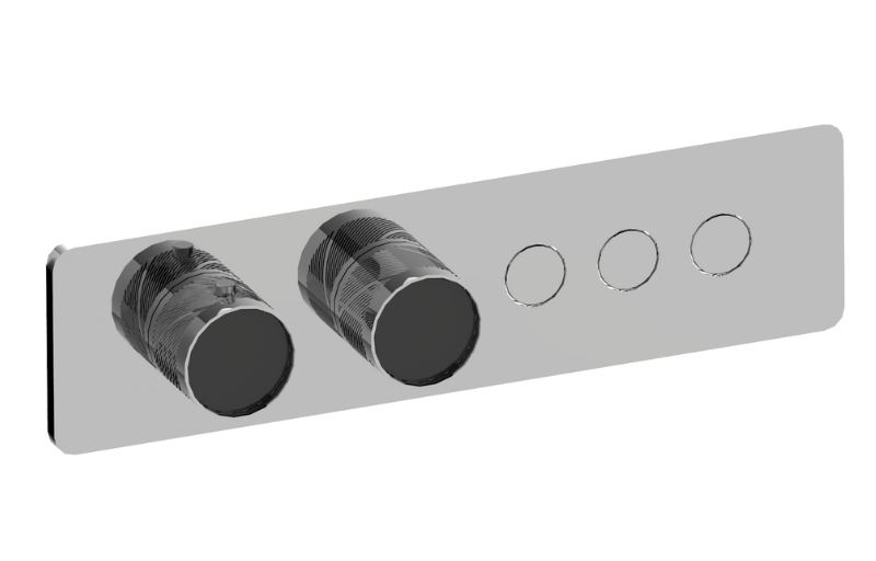 Graff G-18023HBQ-T Riva Contemporary 3-Button Paired Knob Oblique Knurl Horizontal Trim - Parent