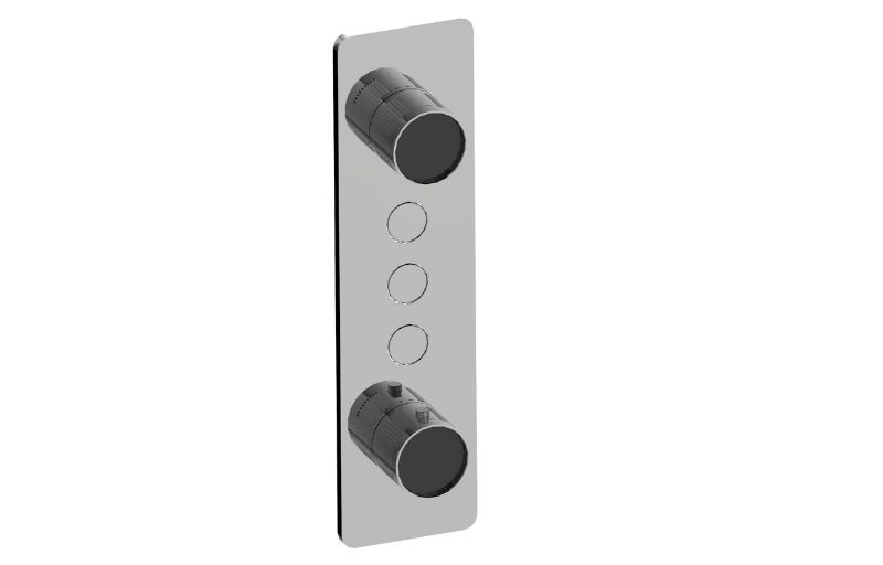 Graff G-18023VAF-T Riva Contemporary 3-Button Split Knob Fluted Knurl Vertical Trim - Parent