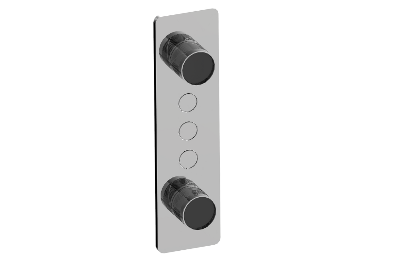 Graff G-18023VAQ-T Riva Contemporary 3-Button Split Knob Oblique Knurl Vertical Trim - Parent