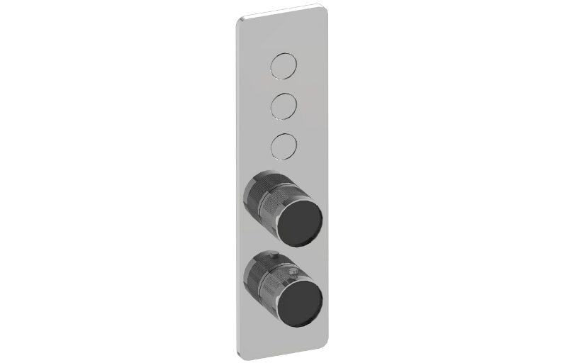 Graff G-18023VBD-T Riva Contemporary 3-Button Paired Knob Diamond Knurl Vertical Trim - Parent