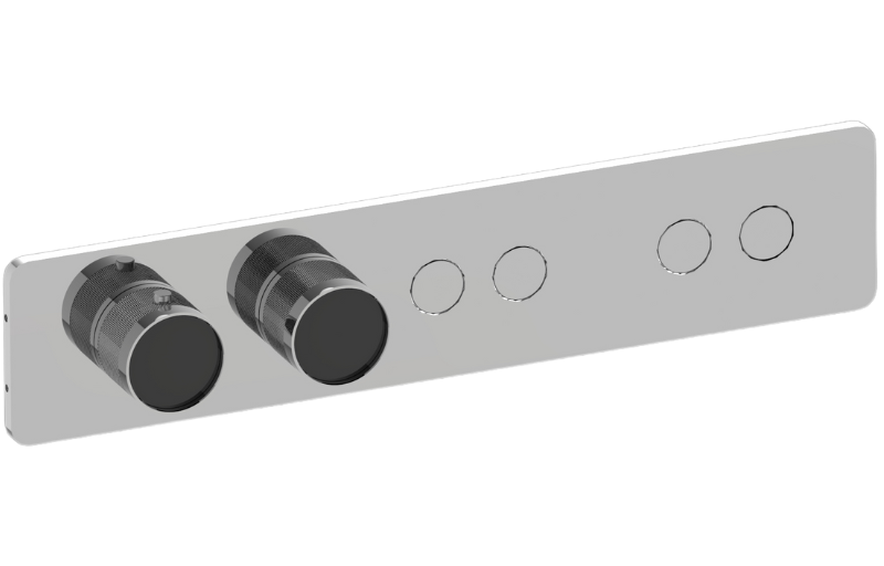 Graff G-18024HBD-T Riva Contemporary 4-Button Paired Knob Diamond Knurl Horizontal Trim - Parent