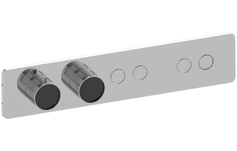 Graff G-18024HBF-T Riva Contemporary 4-Button Paired Knob Fluted Knurl Horizontal Trim - Parent