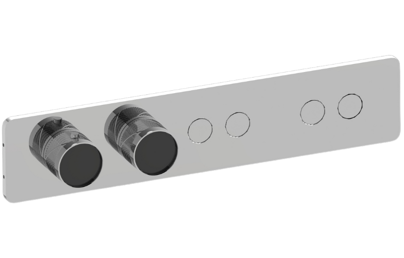 Graff G-18024HBQ-T Riva Contemporary 4-Button Paired Knob Oblique Knurl Horizontal Trim - Parent