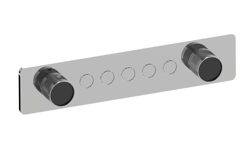 Graff G-18025HAD-T Riva Contemporary 5-Button Split Knob Diamond Knurl Horizontal Trim - Parent