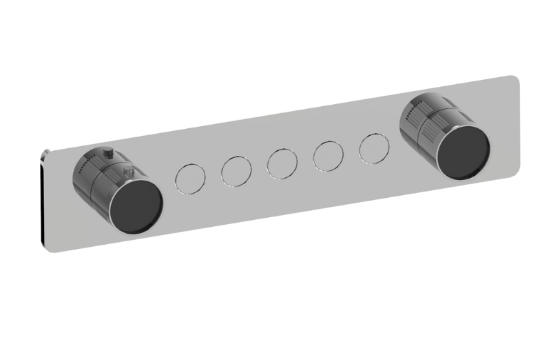 Graff G-18025HAF-T Riva Contemporary 5-Button Split Knob Fluted Knurl Horizontal Trim - Parent