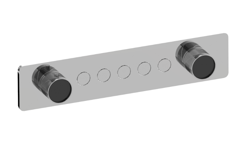 Graff G-18025HAQ-T Riva Contemporary 5-Button Split Knob Oblique Knurl Horizontal Trim - Parent