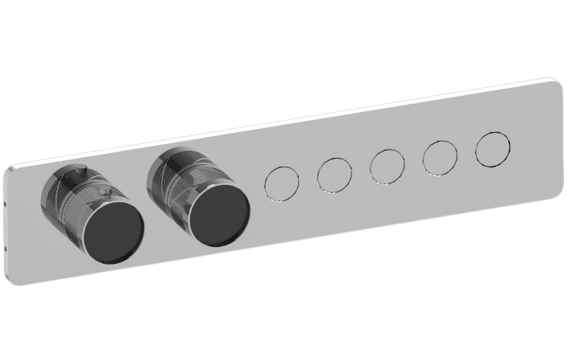 Graff G-18025HBQ-T Riva Contemporary 5-Button Paired Knob Oblique Knurl Horizontal Trim - Parent