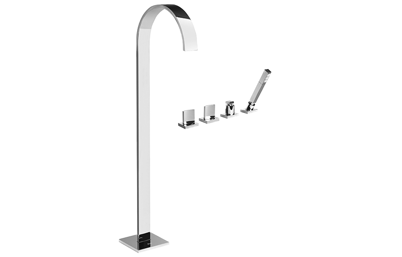 Graff G-1853-C14B Sade Floor-Mounted Tub Filler With Deck-Mounted Handshower & Diverter - Parent