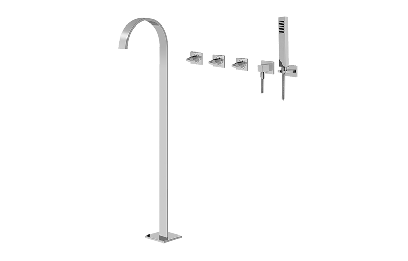 Graff G-1853-C14U Sade Floor-Mounted Tub Filler With Wall-Mounted Handshower & Diverter - Parent