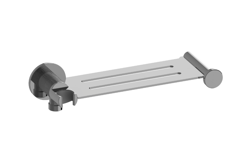 Graff G-19401CD Riva Contemporary Integrated Elbow, Bracket, Shelf, and Hook Diamond Knurled - Parent