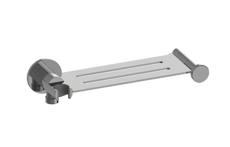 Graff G-19401CF Riva Contemporary Integrated Elbow, Bracket, Shelf, and Hook Fluted Knurled - Parent