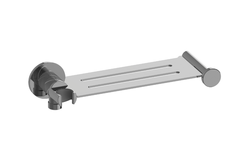 Graff G-19401CQ Riva Contemporary Integrated Elbow, Bracket, Shelf, and Hook Oblique Knurled - Parent