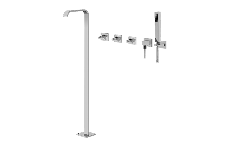 Graff G-3653-C14U Targa Floor-Mounted Tub Filler With Wall-Mounted Handshower & Diverter - Parent