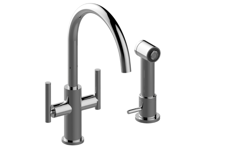Graff G-5676-LM49D Single-Hole Two-Handle Bar/Prep Faucet with Independent Side Spray