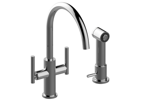 Graff G-5676-LM49D Single-Hole Two-Handle Bar/Prep Faucet with Independent Side Spray