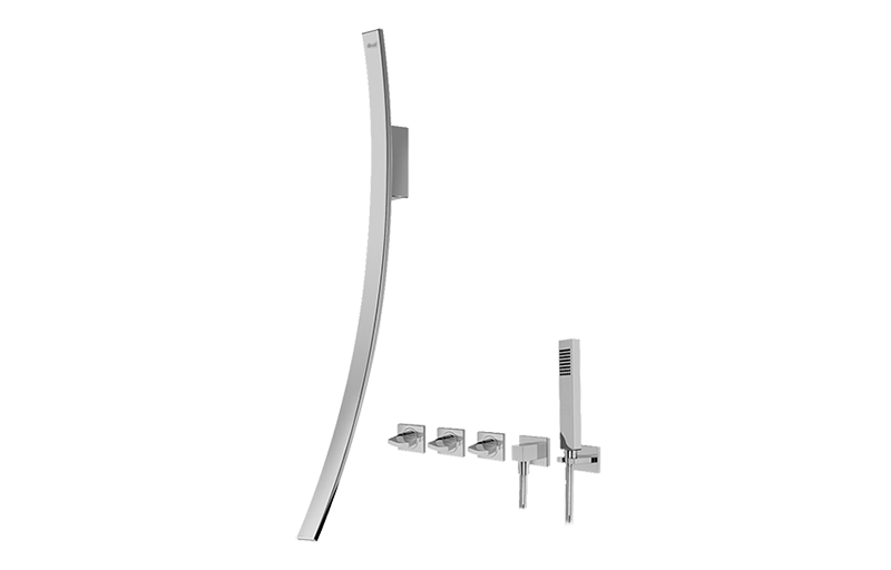 Graff G-6054-C14U Luna Wall-Mounted Tub Filler With Wall-Mounted Handles & Handshower Set - Parent
