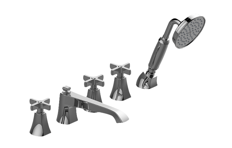 Graff G-6853-C15B Finezza DUE Roman Tub Set With Handshower With Cross Handle - Parent