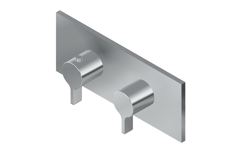 Graff G-8048H-LM46E0-T Terra Square M-Series Valve Trim With Two Handles Horizontal Orientation - Parent