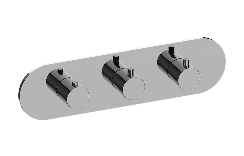 Graff G-8056H-RH0-T M.E./M.E. 25 Round M-Series Valve Trim With Three Handles Horizontal Orientation - Parent