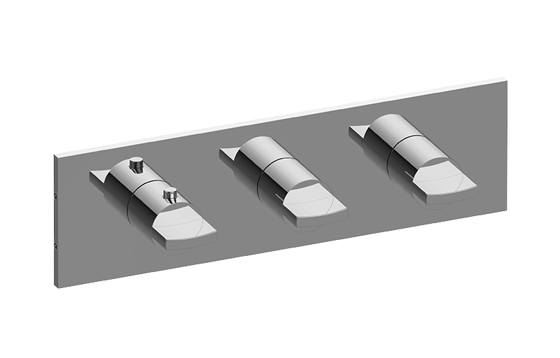 Graff G-8057H-C14E0-T Sade/Targa Square M-Series Valve Trim With Three Handles Horizontal Orientation - Parent