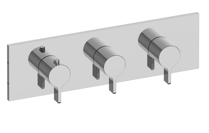 Graff G-8057H-LM46E0-T Terra Square M-Series Valve Trim With Three Handles Horizontal Orientation - Parent