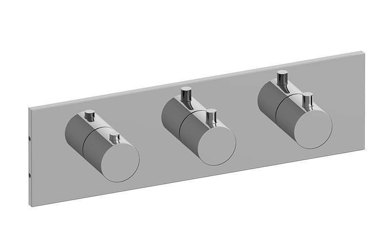 Graff G-8057H-RH0-T M.E./M.E. 25 Square M-Series Valve Trim With Three Handles Horizontal Orientation - Parent