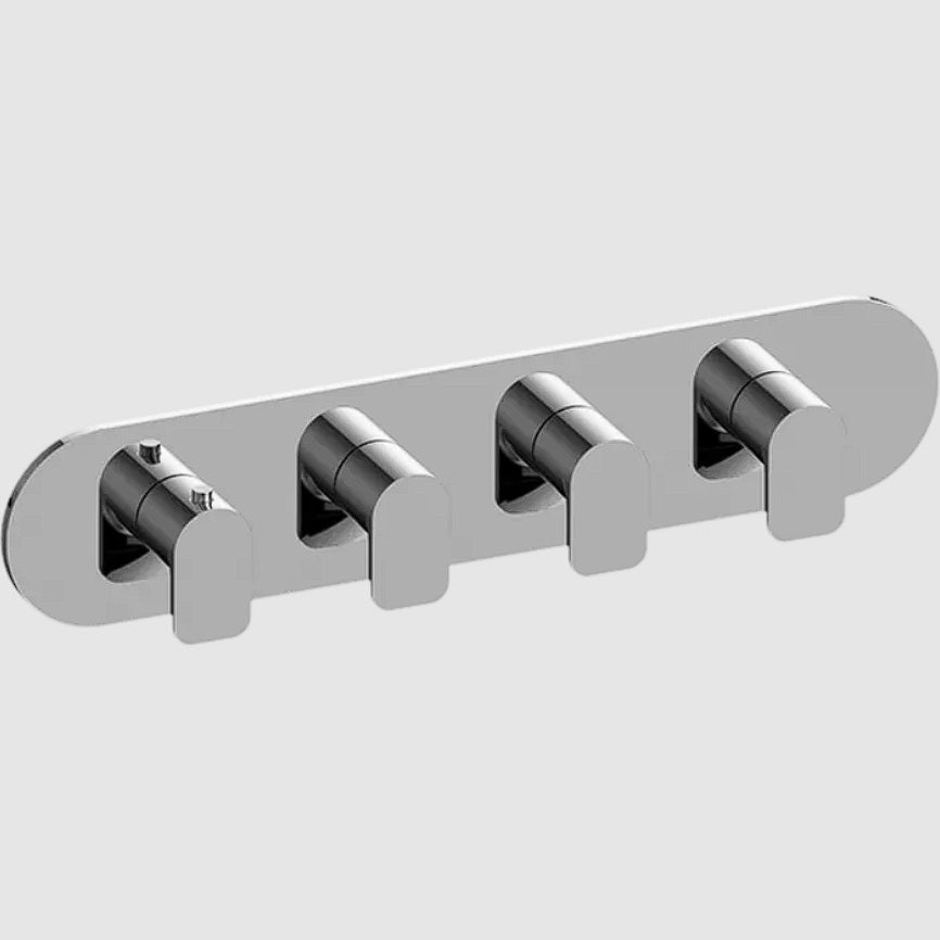 Graff G-8058H-LM61E0-T Sento Round M-Series Valve Trim With Four Handles Horizontal Orientation