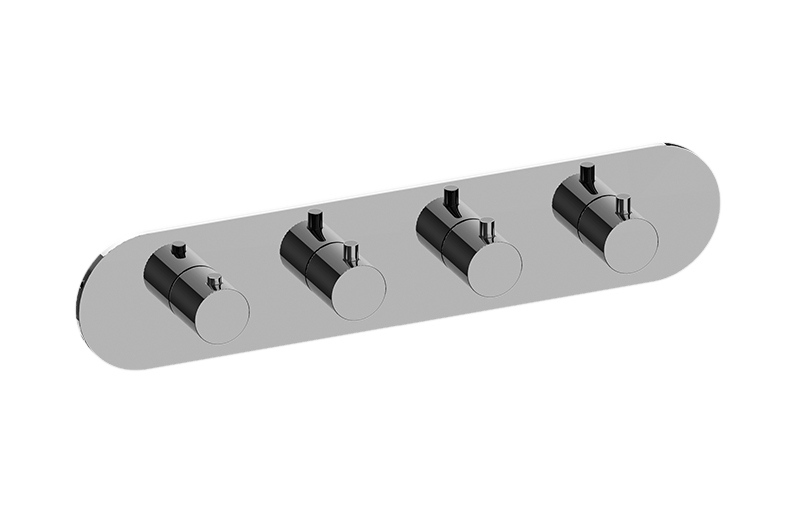 Graff G-8058H-RH0-T M.E./M.E. 25 Round M-Series Valve Trim With Four Handles Horizontal Orientation - Parent