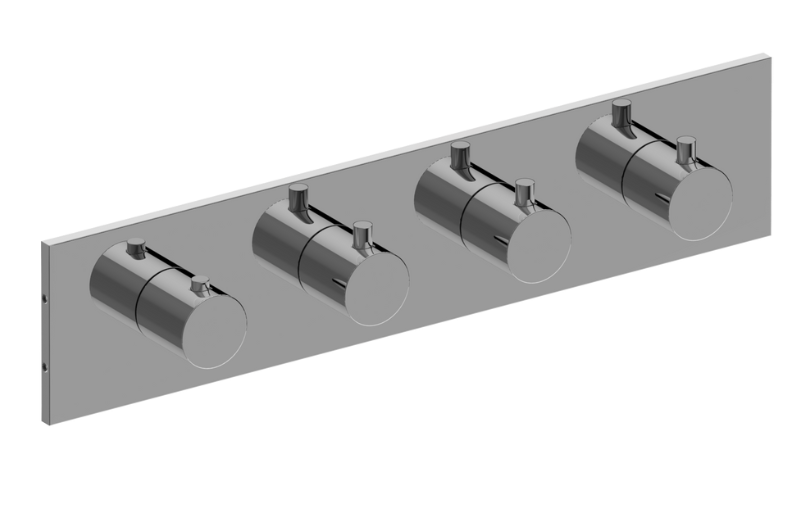 Graff G-8059H-RH0-T M.E./M.E. 25 Square M-Series Valve Trim With Four Handles Horizontal Orientation - Parent