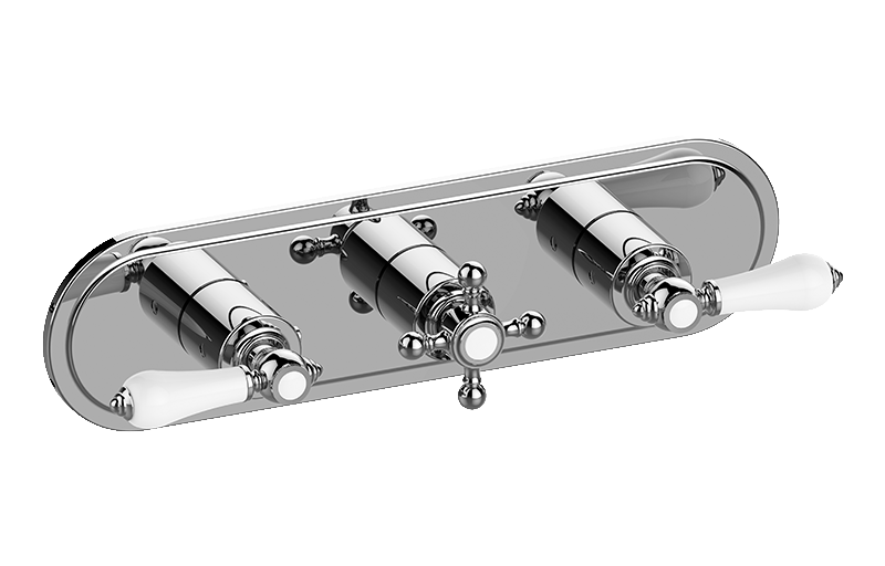 Graff G-8087H-ALC1C2-T Adley Traditional M-Series Valve Trim With Three Handles Horizontal Orientation - Parent