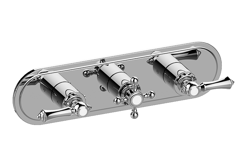 Graff G-8087H-ALM15C2-T Adley Traditional M-Series Valve Trim With Three Handles Horizontal Orientation - Parent