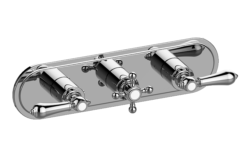 Graff G-8087H-ALM34C2-T Adley Traditional M-Series Valve Trim With Three Handles Horizontal Orientation - Parent