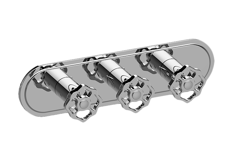Graff G-8087H-C18E0-T Vintage Traditional M-Series Valve Trim With Three Handles Horizontal Orientation - Parent