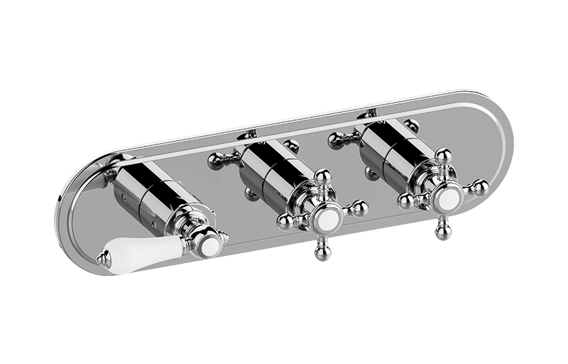 Graff G-8087H-LC1C2-T Adley Traditional M-Series Valve Trim With Three Handles Horizontal Orientation - Parent