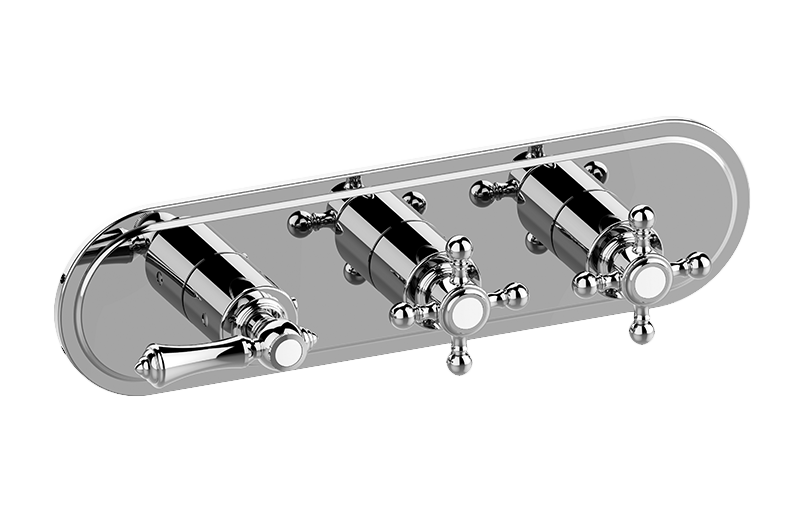 Graff G-8087H-LM15C2-T Adley Traditional M-Series Valve Trim With Three Handles Horizontal Orientation - Parent